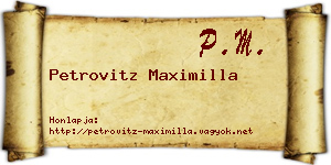 Petrovitz Maximilla névjegykártya